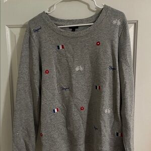 Talbots Light Gray Paris Sweatshirt